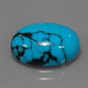 Turquoise Bleu naturelle Coupe ovale, 3.71 ct, Opaque