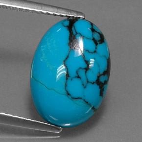 Turquoise Bleu naturelle Coupe ovale, 3.71 ct, Opaque