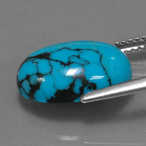 Turquoise Bleu naturelle Coupe ovale, 3.71 ct, Opaque
