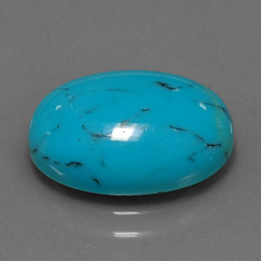 Turquoise Bleu naturelle Coupe ovale, 3.85 ct, Opaque