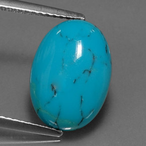 Turquoise Bleu naturelle Coupe ovale, 3.85 ct, Opaque