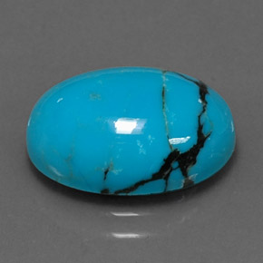 Turquoise bleue naturelle coupe ovale, 4,44 ct, opaque