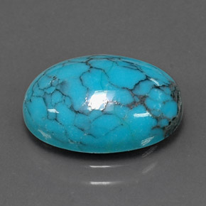 Turquoise Bleu naturelle Coupe ovale, 3.84 ct, Opaque