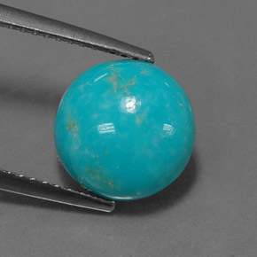 Turquoise Bleu vert naturelle Coupe roude, 2.77 ct, Opaque