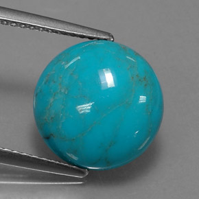 Turquoise Bleu naturelle Coupe roude, 4.30 ct, Opaque