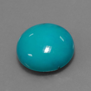 Turquoise bleue naturelle coupe roude, 4,17 ct, opaque