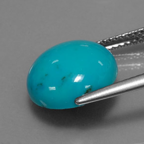 Turquoise bleue naturelle coupe roude, 4,17 ct, opaque