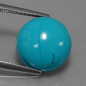 Turquoise bleue naturelle coupe roude, 3,88 ct, opaque
