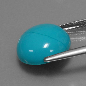 Turquoise bleue naturelle coupe roude, 3,88 ct, opaque