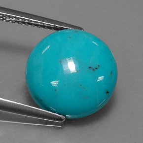 Turquoise bleue naturelle coupe roude, 4,06 ct, opaque
