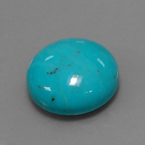 Turquoise bleue naturelle coupe roude, 4,06 ct, opaque