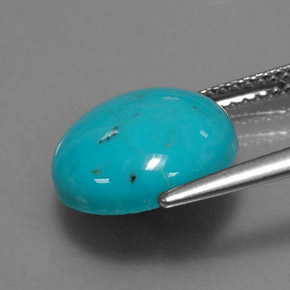 Turquoise bleue naturelle coupe roude, 4,06 ct, opaque