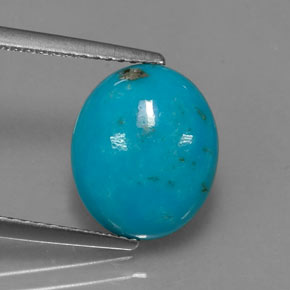 Turquoise bleue naturelle coupe ovale, 3,13 ct, opaque