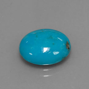 Turquoise bleue naturelle coupe ovale, 3,13 ct, opaque