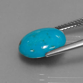 Turquoise bleue naturelle coupe ovale, 3,13 ct, opaque