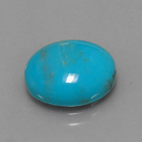 Turquoise bleue naturelle coupe ovale, 3,15 ct, opaque