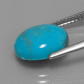 Turquoise bleue naturelle coupe ovale, 3,15 ct, opaque