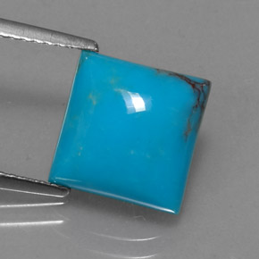 Turquoise Bleu naturelle Carré, 3.28 ct, Opaque