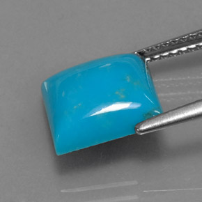 Turquoise Bleu naturelle Carré, 3.28 ct, Opaque