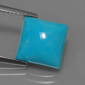 Turquoise Bleu naturelle Carré, 3.16 ct, Opaque