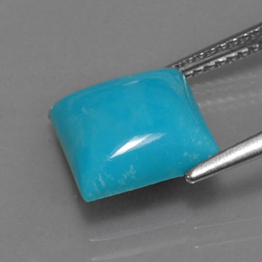 Turquoise Bleu naturelle Carré, 3.16 ct, Opaque