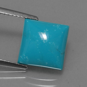 Turquoise Bleu naturelle Carré, 3.08 ct, Opaque