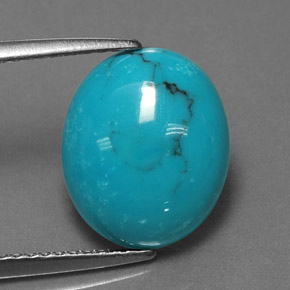 Turquoise Bleu naturelle Coupe ovale, 3.50 ct, Opaque