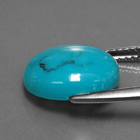 Turquoise Bleu naturelle Coupe ovale, 3.50 ct, Opaque
