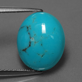 Turquoise bleue naturelle coupe ovale, 3,79 ct, opaque