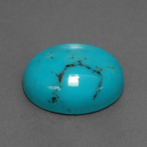 Turquoise bleue naturelle coupe ovale, 3,79 ct, opaque