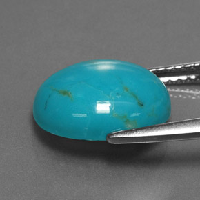 Turquoise Bleu naturelle Coupe ovale, 3.26 ct, Opaque
