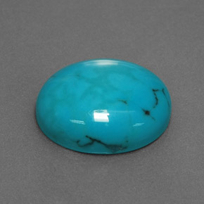 Turquoise bleue naturelle coupe ovale, 2,77 ct, opaque