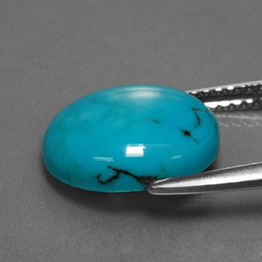 Turquoise bleue naturelle coupe ovale, 2,77 ct, opaque