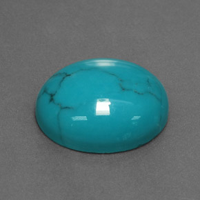 Turquoise bleue naturelle coupe ovale, 3,69 ct, opaque
