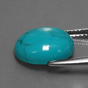 Turquoise bleue naturelle coupe ovale, 3,69 ct, opaque