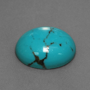 Turquoise bleue naturelle coupe ovale, 2,97 ct, opaque