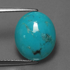 Turquoise Bleu naturelle Coupe ovale, 3.43 ct, Opaque