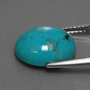 Turquoise Bleu naturelle Coupe ovale, 3.43 ct, Opaque