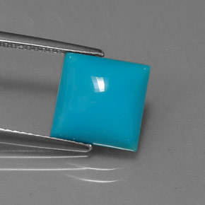 Turquoise Bleu naturelle Carré, 3.34 ct, Opaque