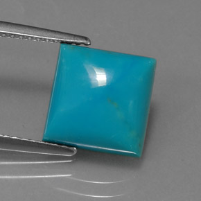 Turquoise bleue naturelle carré, 3,22 ct, opaque