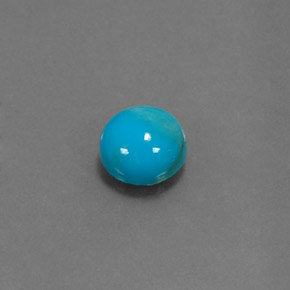 Turquoise bleue naturelle coupe roude, 0,85 ct, opaque