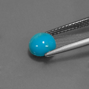 Turquoise bleue naturelle coupe roude, 0,85 ct, opaque