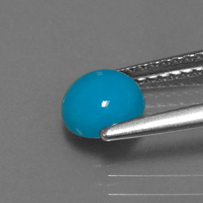 Turquoise Bleu naturelle Coupe roude, 0.79 ct, Opaque