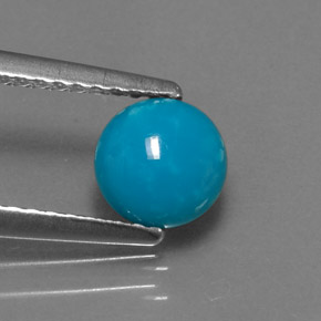 Turquoise bleue naturelle coupe roude, 0,72 ct, opaque