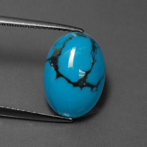 Turquoise Bleu naturelle Coupe ovale, 4.44 ct, Opaque