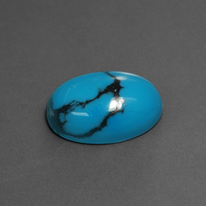Turquoise Bleu naturelle Coupe ovale, 4.44 ct, Opaque