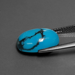 Turquoise Bleu naturelle Coupe ovale, 4.44 ct, Opaque