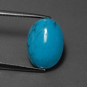 Turquoise Bleu naturelle Coupe ovale, 4.15 ct, Opaque