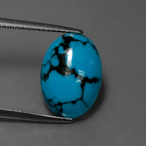 Turquoise bleue naturelle coupe ovale, 4,27 ct, opaque