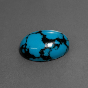 Turquoise bleue naturelle coupe ovale, 4,27 ct, opaque